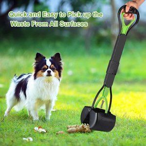 Non-Breakable Pooper Scooper for Dogs, 28inch Long Handle Foldable Portable Dog